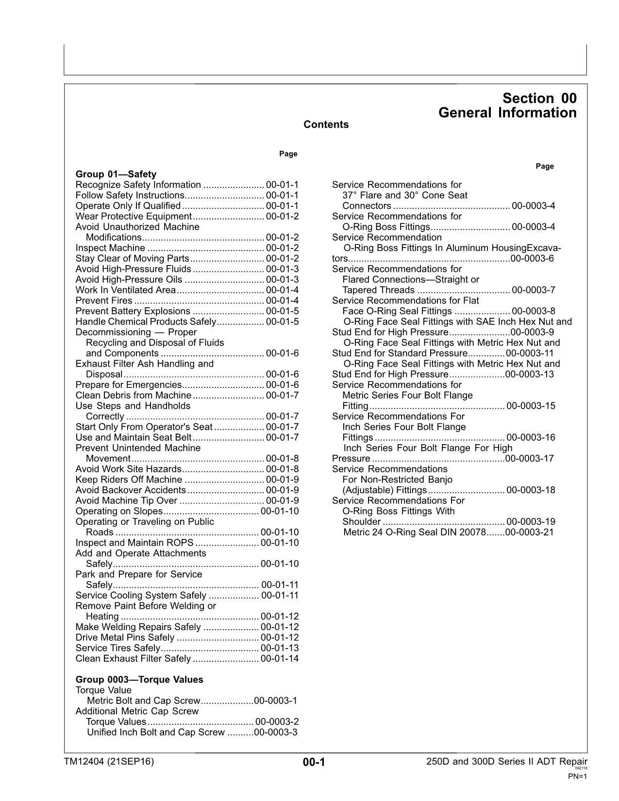 JOHN DEERE 250D 300D SERIE II MULDENKIPPER REPARATUR-SERVICEHANDBUCH Nr. 1