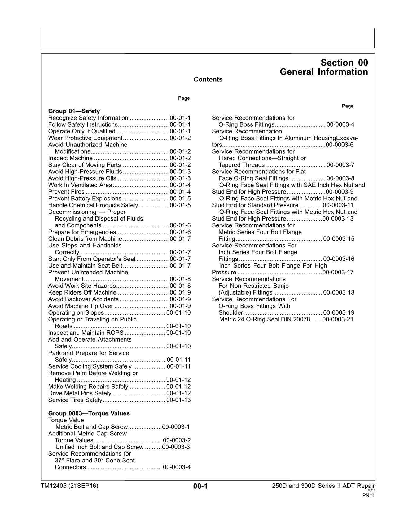 JOHN DEERE 250D 300D SERIES II DUMP TRUCK REPAIR SERVICE MANUAL #2