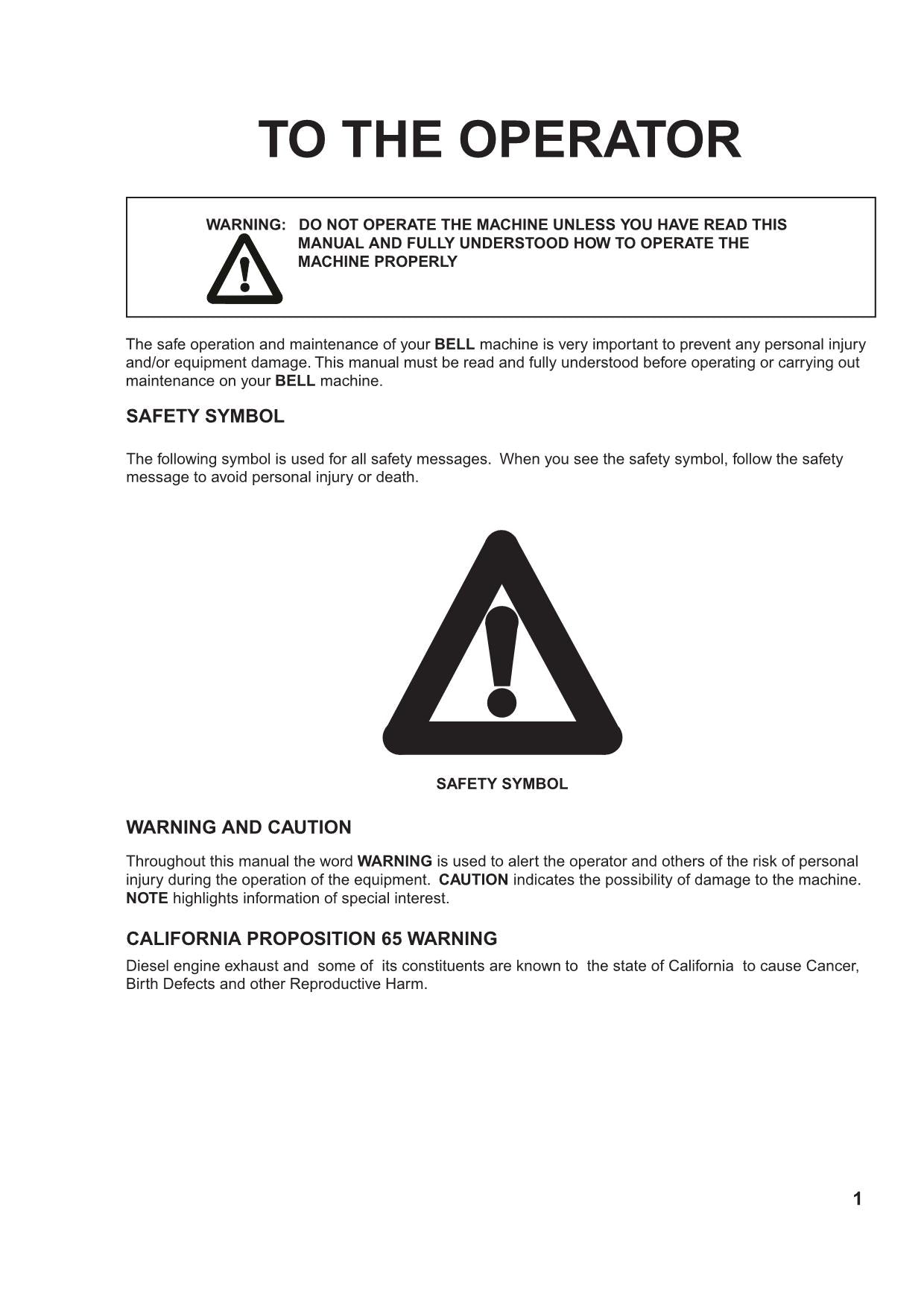 JOHN DEERE BELL B40B DUMP TRUCK MAINTENANCE OPERATORS MANUAL #1