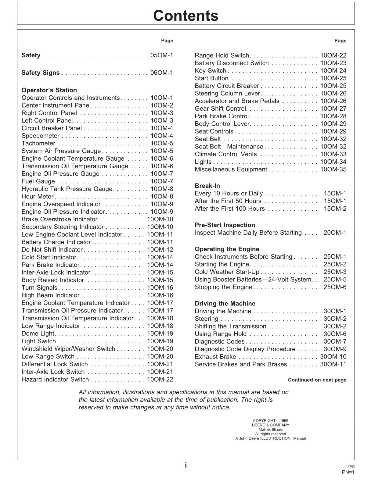 JOHN DEERE 350C 400C DUMP TRUCK MAINTENANCE OPERATORS MANUAL