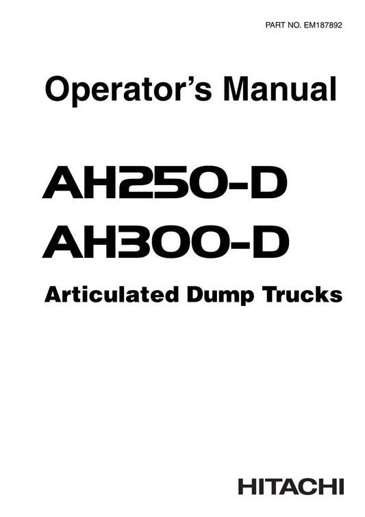 HITACHI AH250 AH300D DUMP TRUCK MAINTENANCE OPERATORS MANUAL