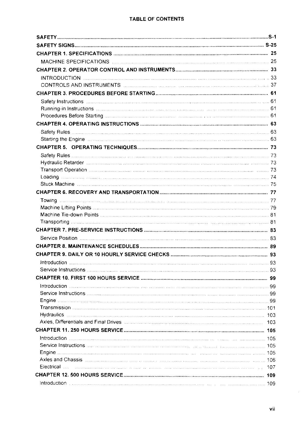 HITACHI AH300 DUMP TRUCK MAINTENANCE OPERATORS MANUAL