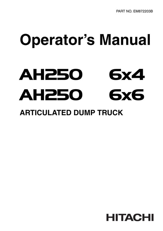 HITACHI AH250 DUMP TRUCK MAINTENANCE OPERATORS MANUAL