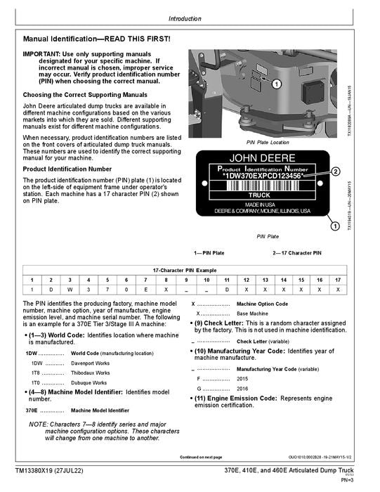 MANUEL D'ENTRETIEN ET DE TEST DE FONCTIONNEMENT DU CAMION À BENNE BASCULANTE JOHN DEERE 370E 410E 460E #5