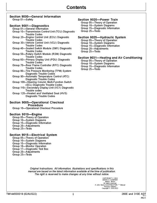 JOHN DEERE 260E 310E DUMP TRUCK OPERATION TEST SERVICE MANUAL #3