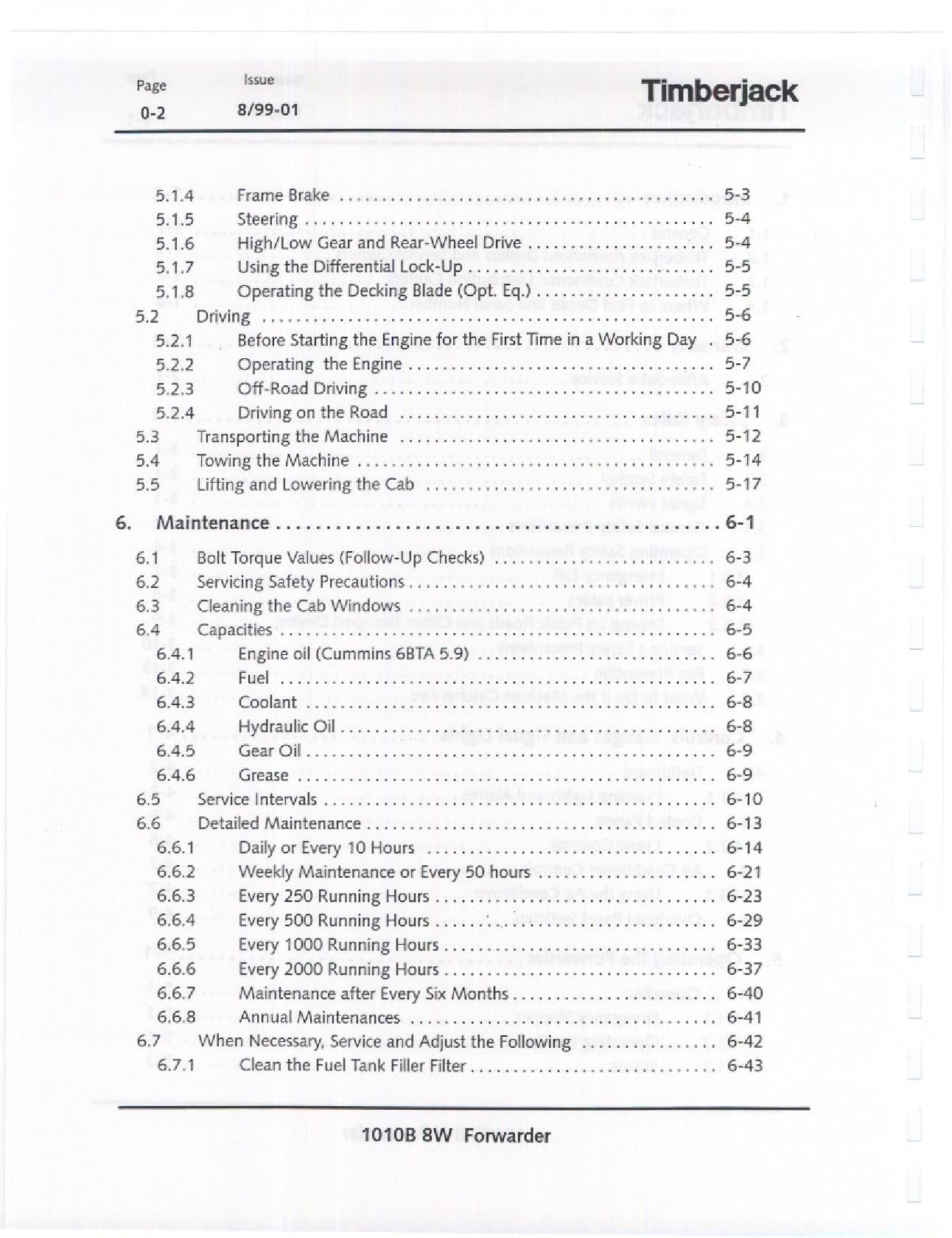 JOHN DEERE 1010B FORWARDER OPERATORS MANUAL #1