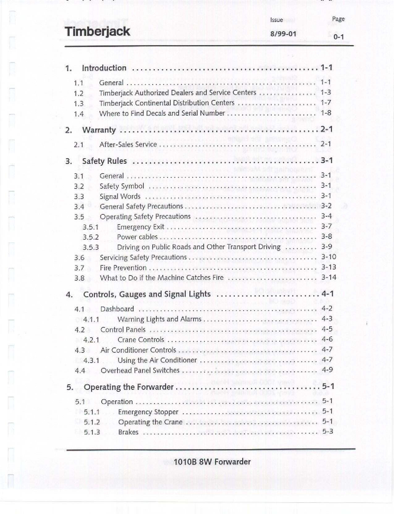 JOHN DEERE 1010B FORWARDER-BETRIEBSHANDBUCH NR. 1