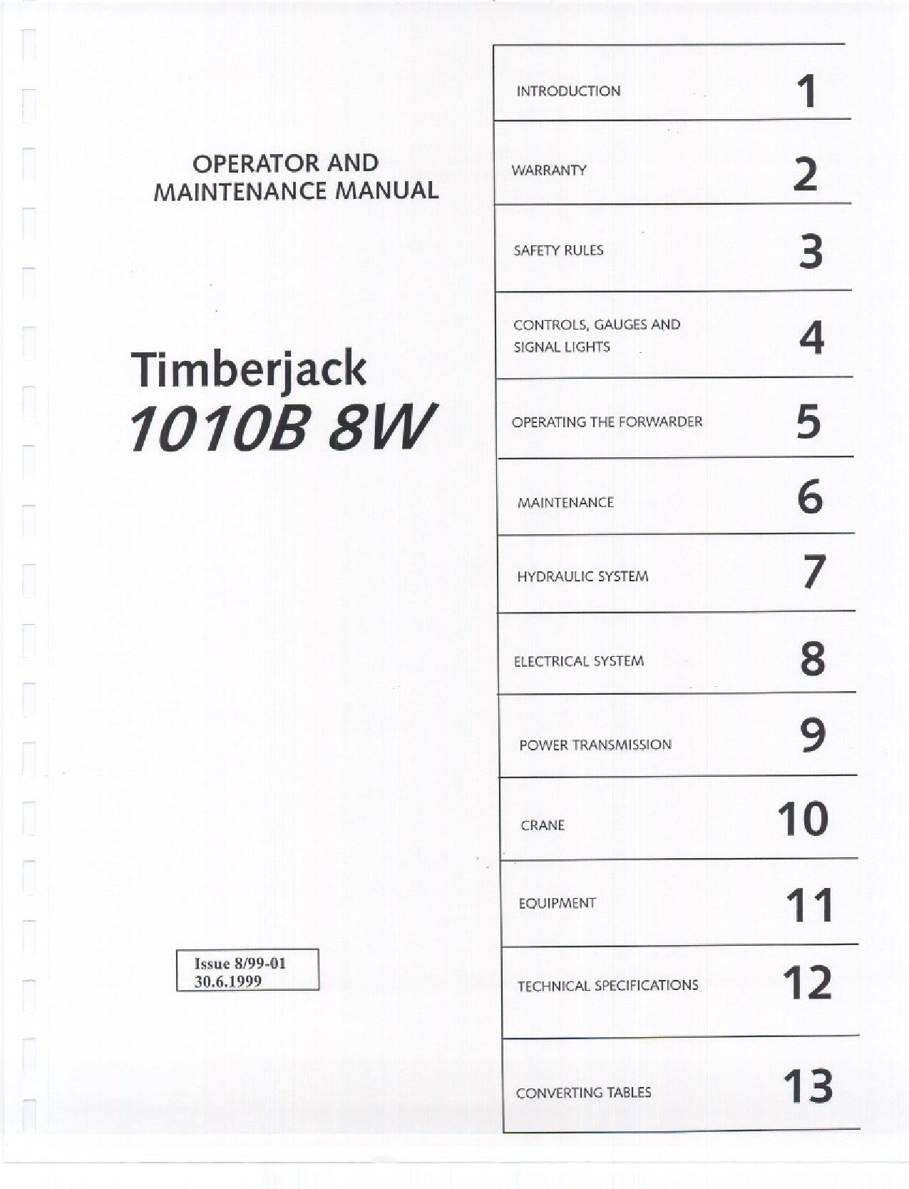 JOHN DEERE 1010B FORWARDER OPERATORS MANUAL #1