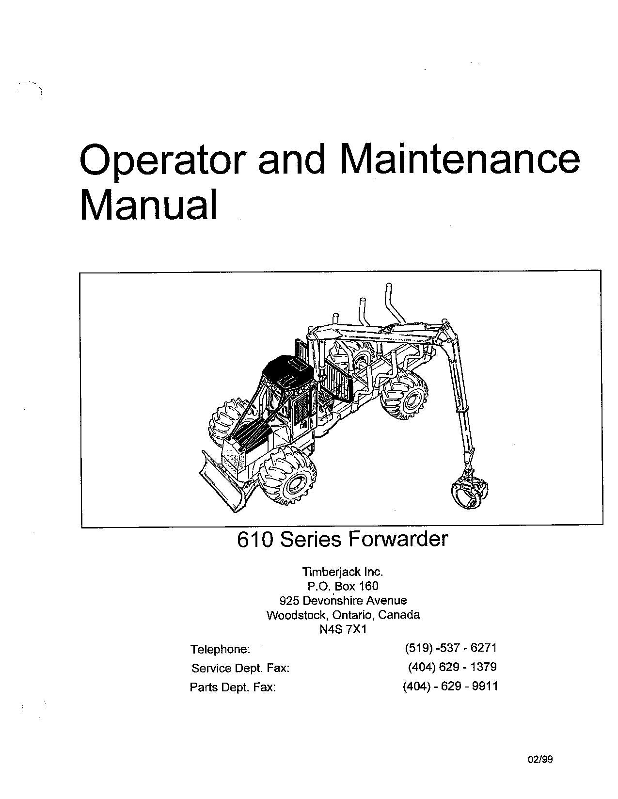 JOHN DEERE 610 FORWARDER OPERATORS MANUAL #2