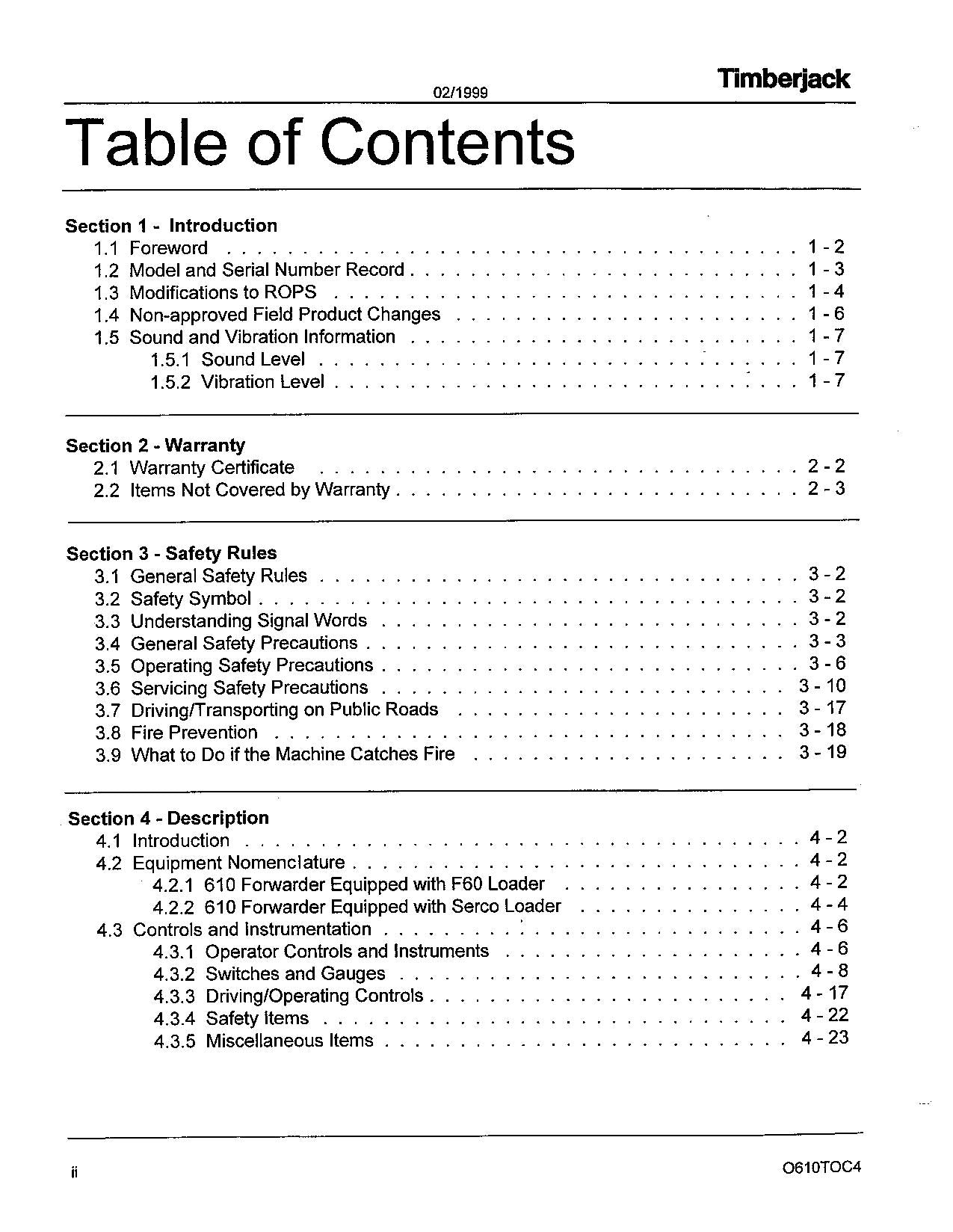 JOHN DEERE 610 FORWARDER OPERATORS MANUAL #2