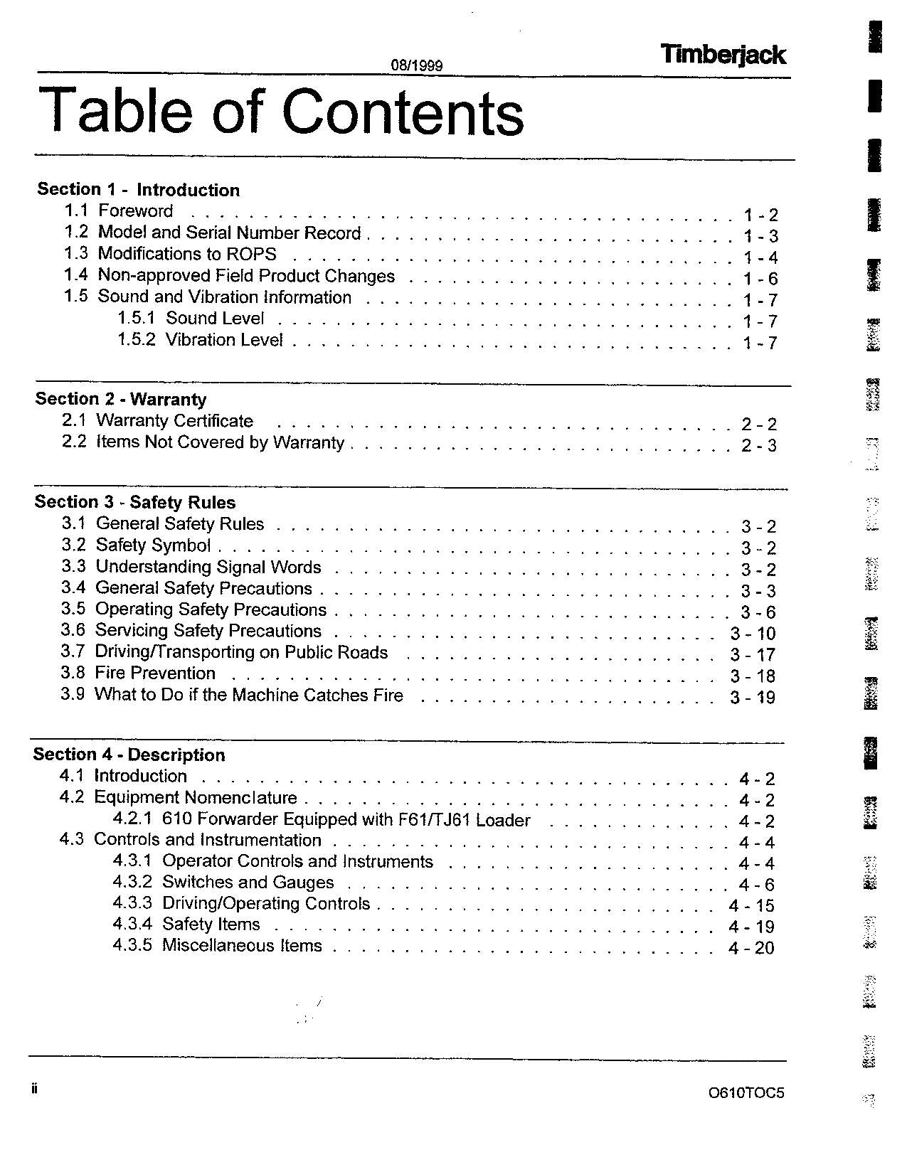 JOHN DEERE 610 FORWARDER OPERATORS MANUAL #3