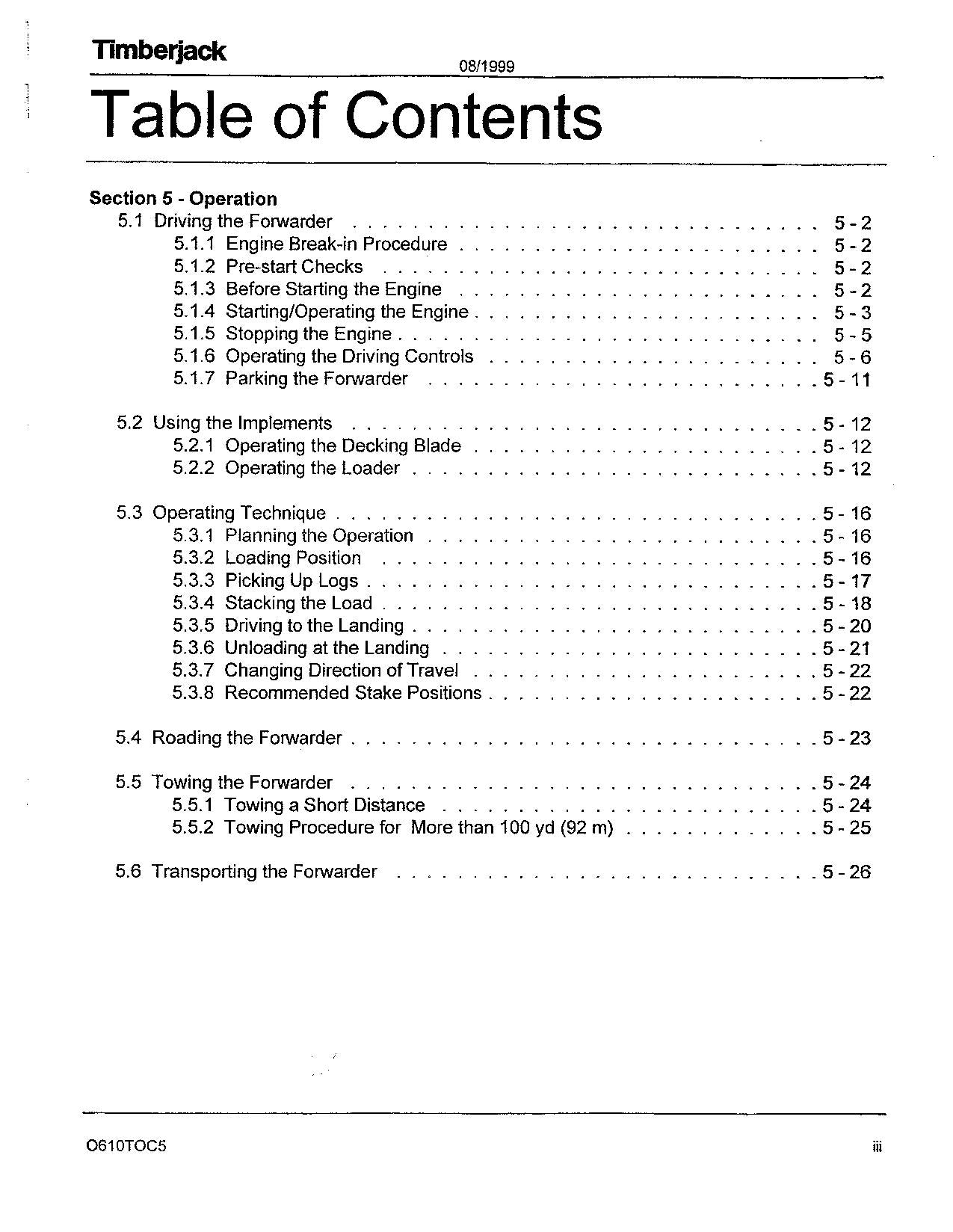 JOHN DEERE 610 FORWARDER OPERATORS MANUAL #3