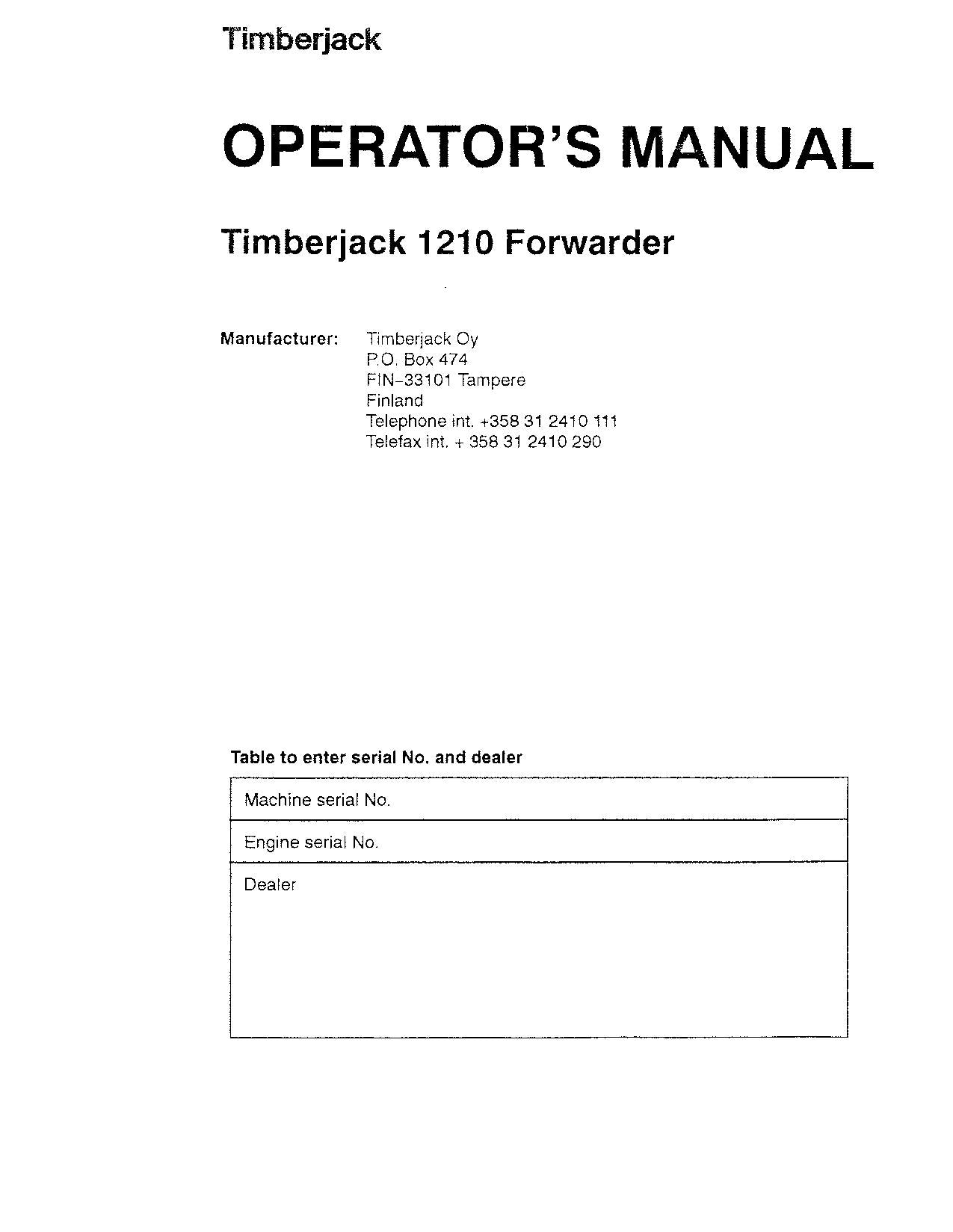 MANUEL D'UTILISATION DU TRANSPORTEUR JOHN DEERE 1210 #1