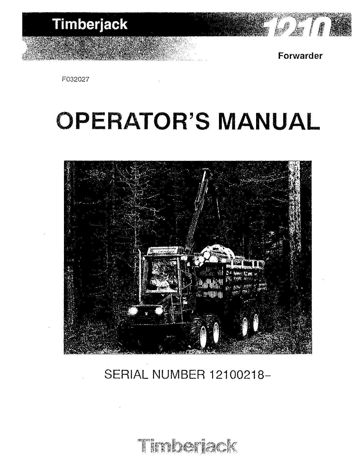 JOHN DEERE 1210 FORWARDER BEDIENUNGSANLEITUNG #1