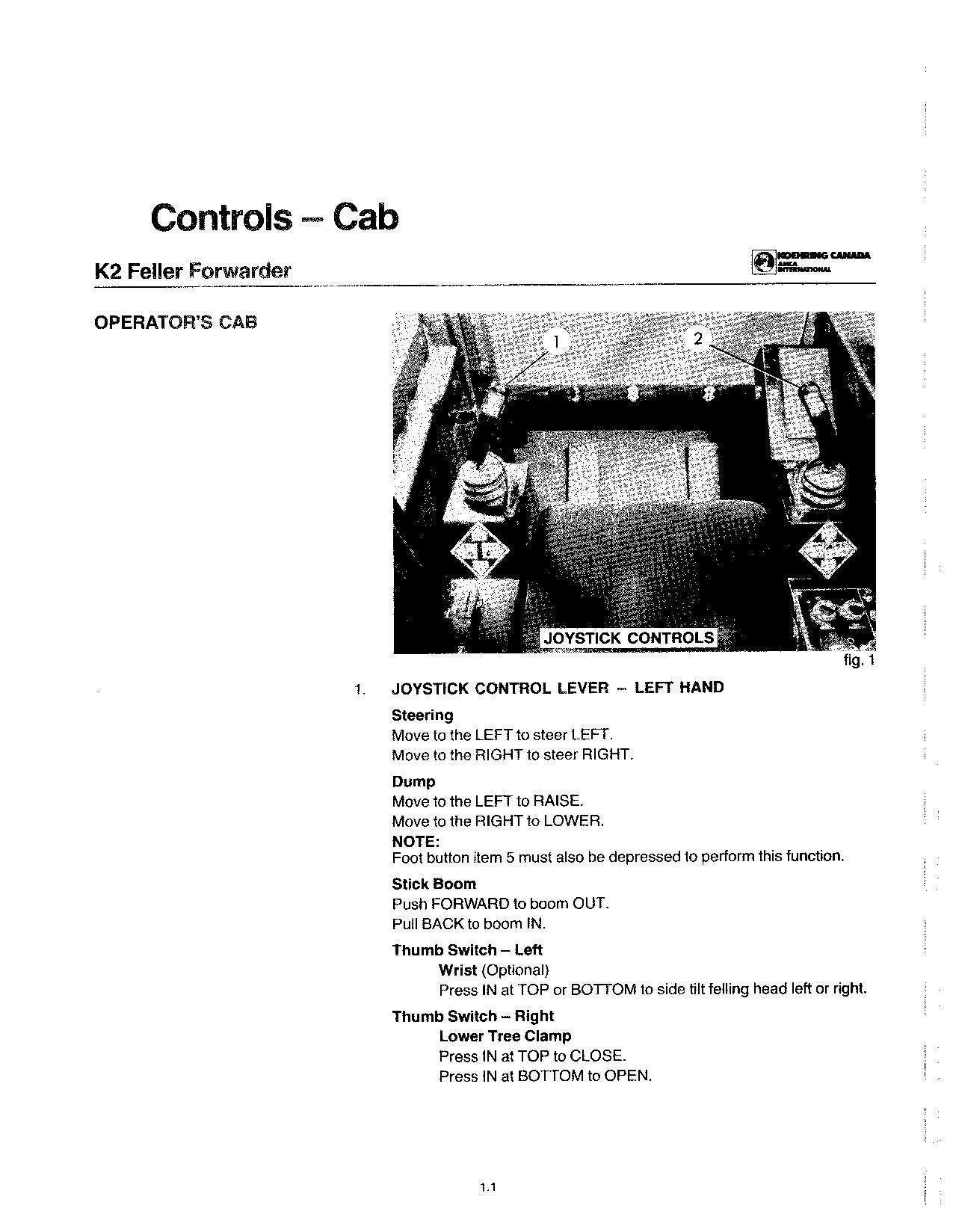 JOHN DEERE K2FF FORWARDER OPERATORS MANUAL