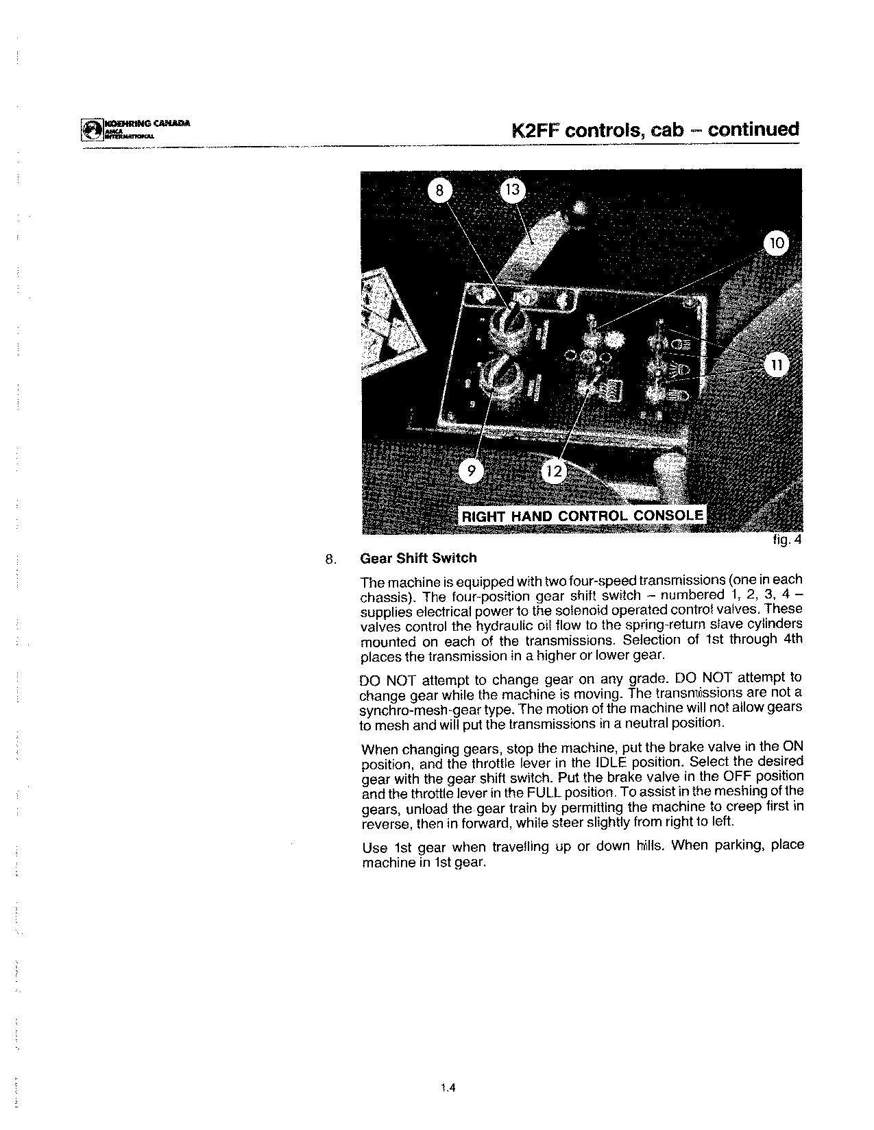 JOHN DEERE K2FF FORWARDER OPERATORS MANUAL