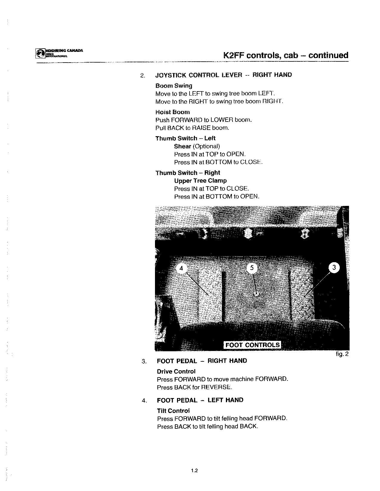 JOHN DEERE K2FF FORWARDER OPERATORS MANUAL