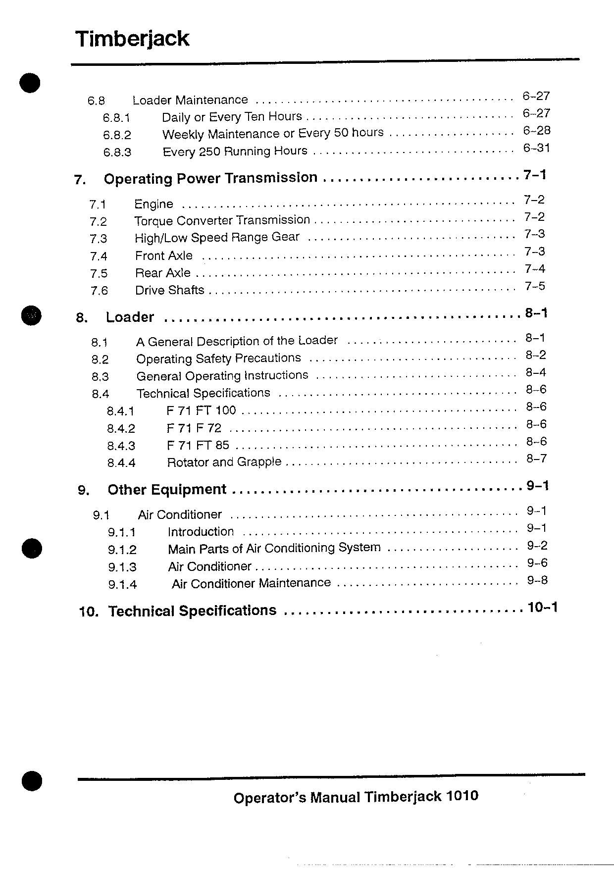 JOHN DEERE 1010 FORWARDER OPERATORS MANUAL #1