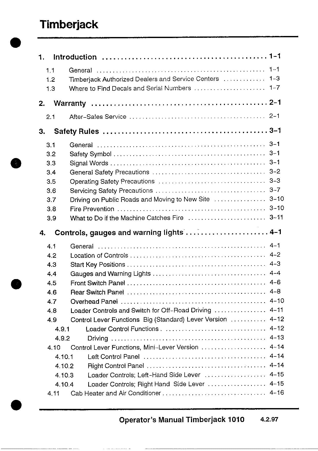 JOHN DEERE 1010 FORWARDER OPERATORS MANUAL #1