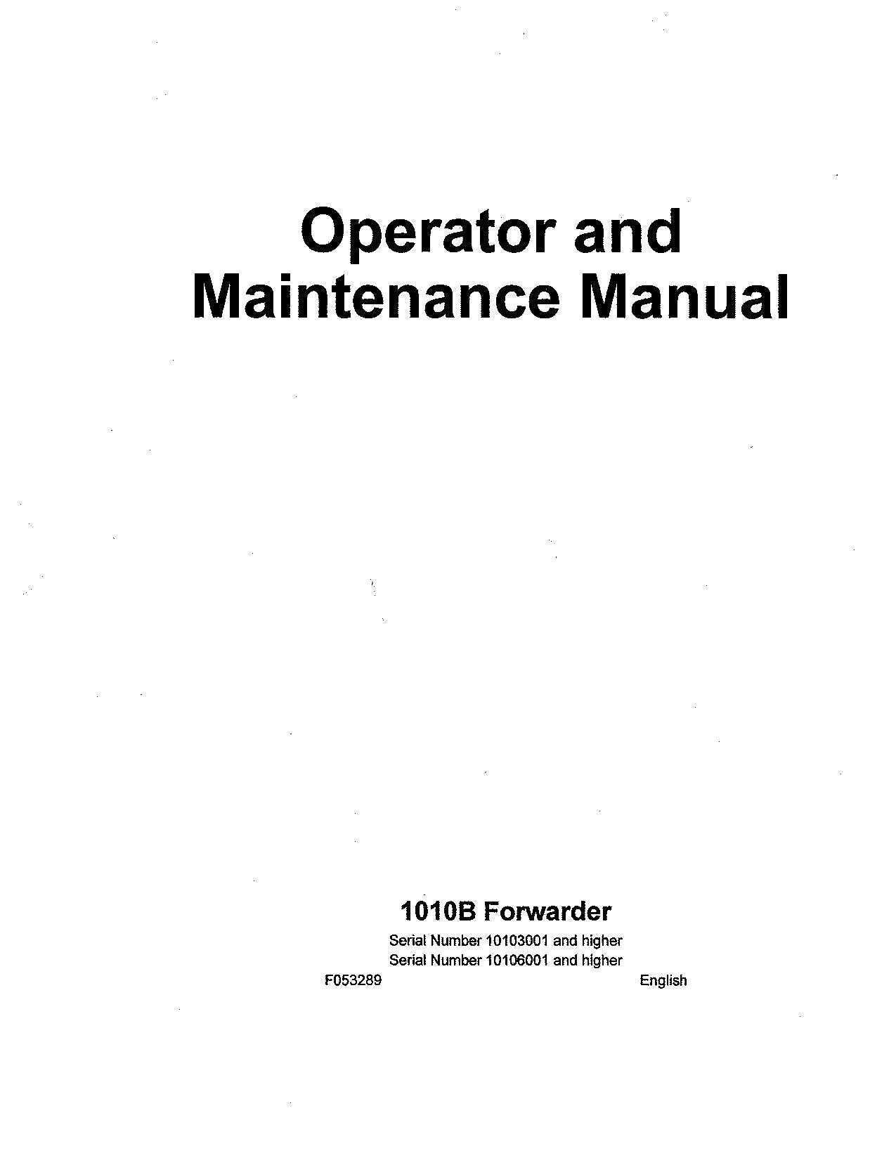 MANUEL D'UTILISATION DU TRANSPORTEUR JOHN DEERE 1010B #2