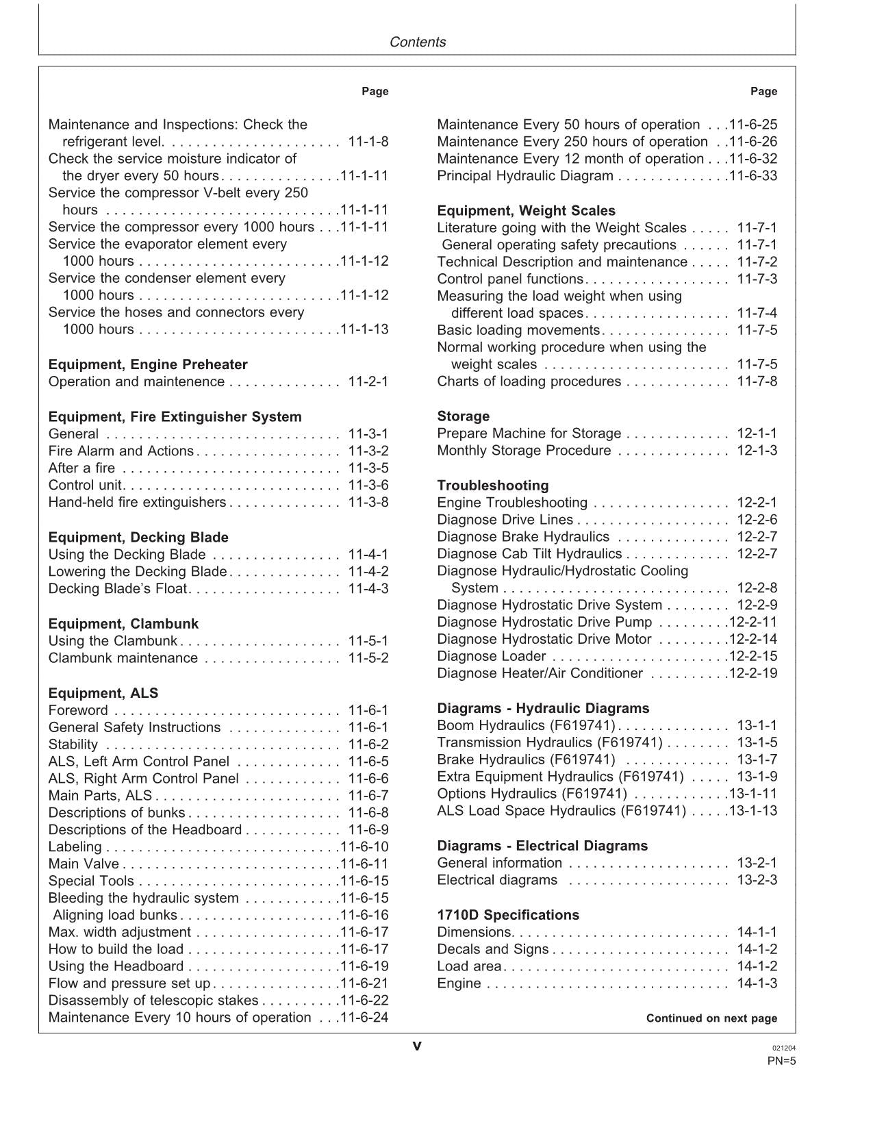 JOHN DEERE 1710D FORWARDER OPERATORS MANUAL #1