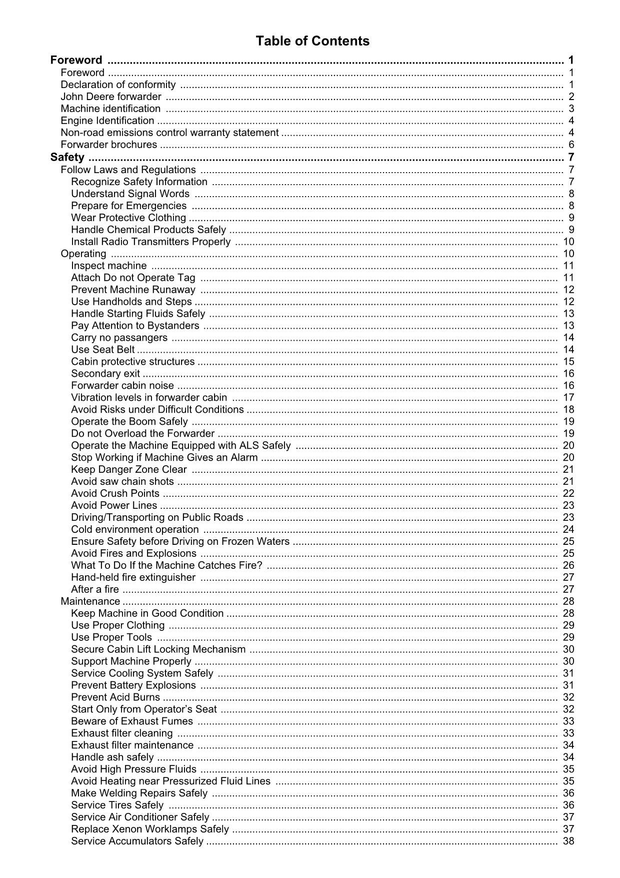 JOHN DEERE 1110E IT4 1210E IT4 1510E IT4 FORWARDER OPERATORS MANUAL