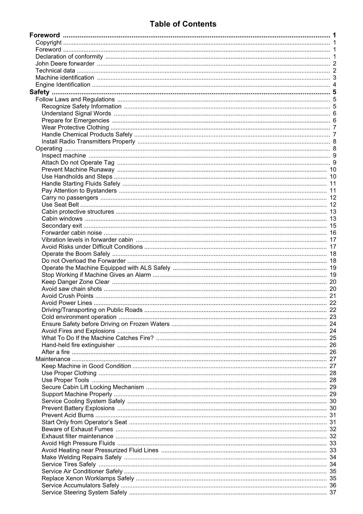 JOHN DEERE 1010E T3 FFC FORWARDER OPERATORS MANUAL