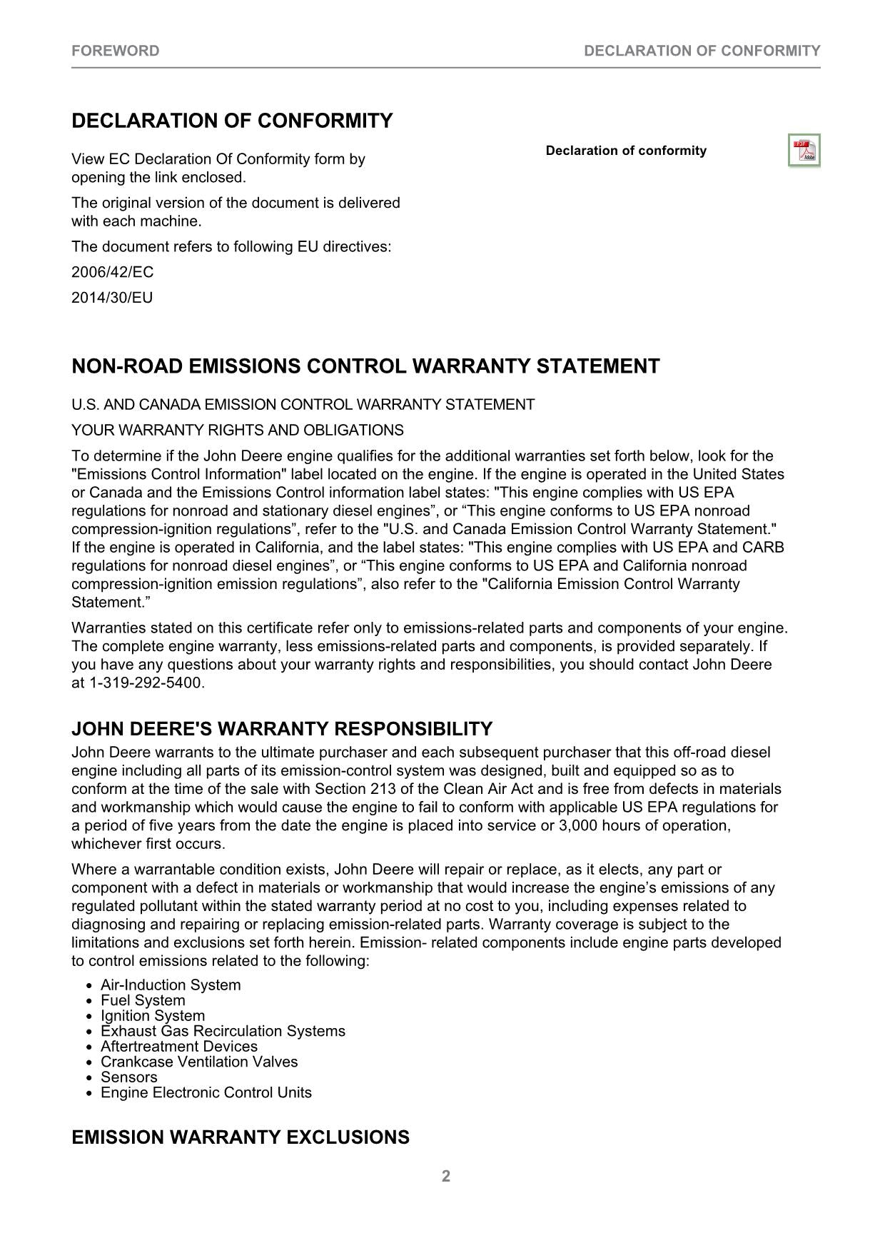 MANUEL D'UTILISATION DU TRANSPORTEUR JOHN DEERE 1210 1510G T3 FFC