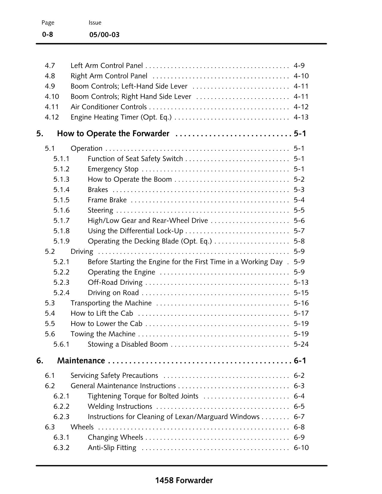 JOHN DEERE 1058 FORWARDER OPERATORS MANUAL #1