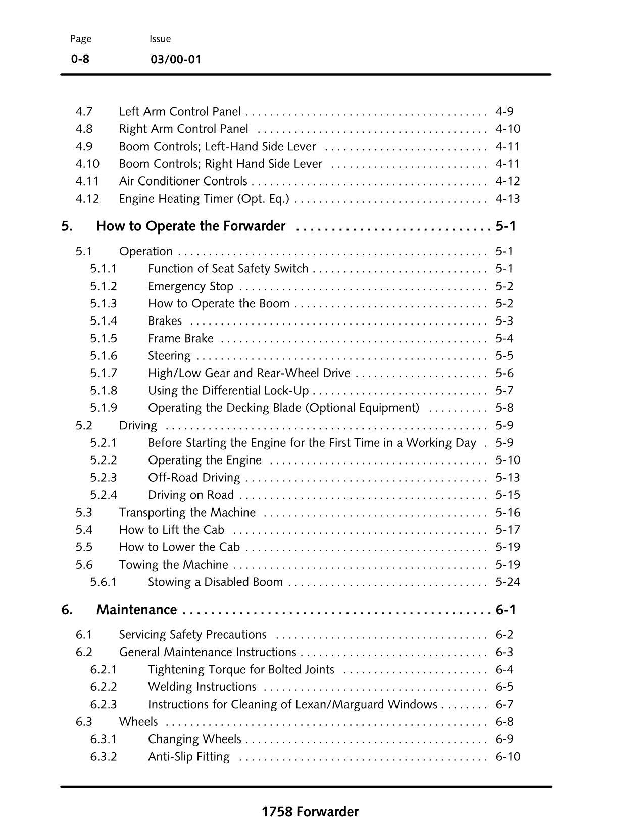 JOHN DEERE 1758 FORWARDER OPERATORS MANUAL