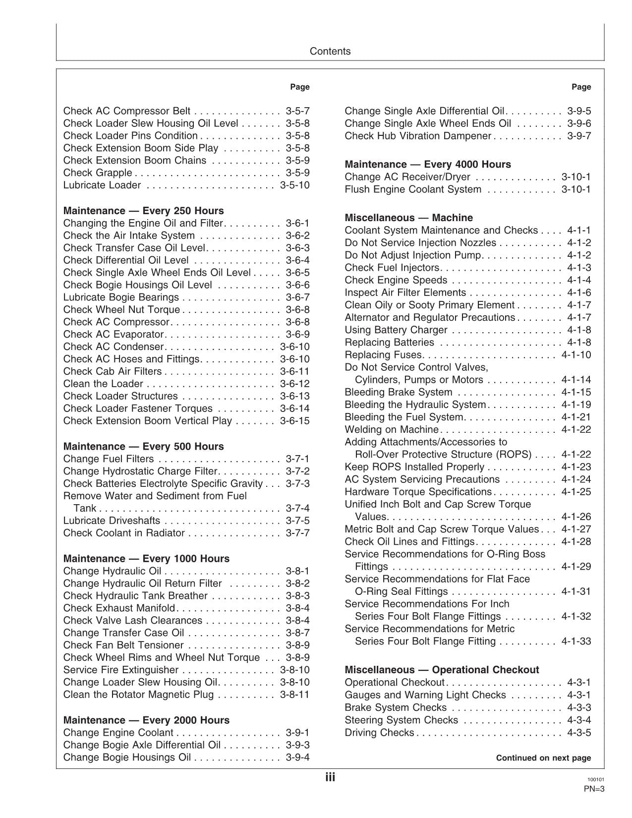 JOHN DEERE 1058 FORWARDER OPERATORS MANUAL #2