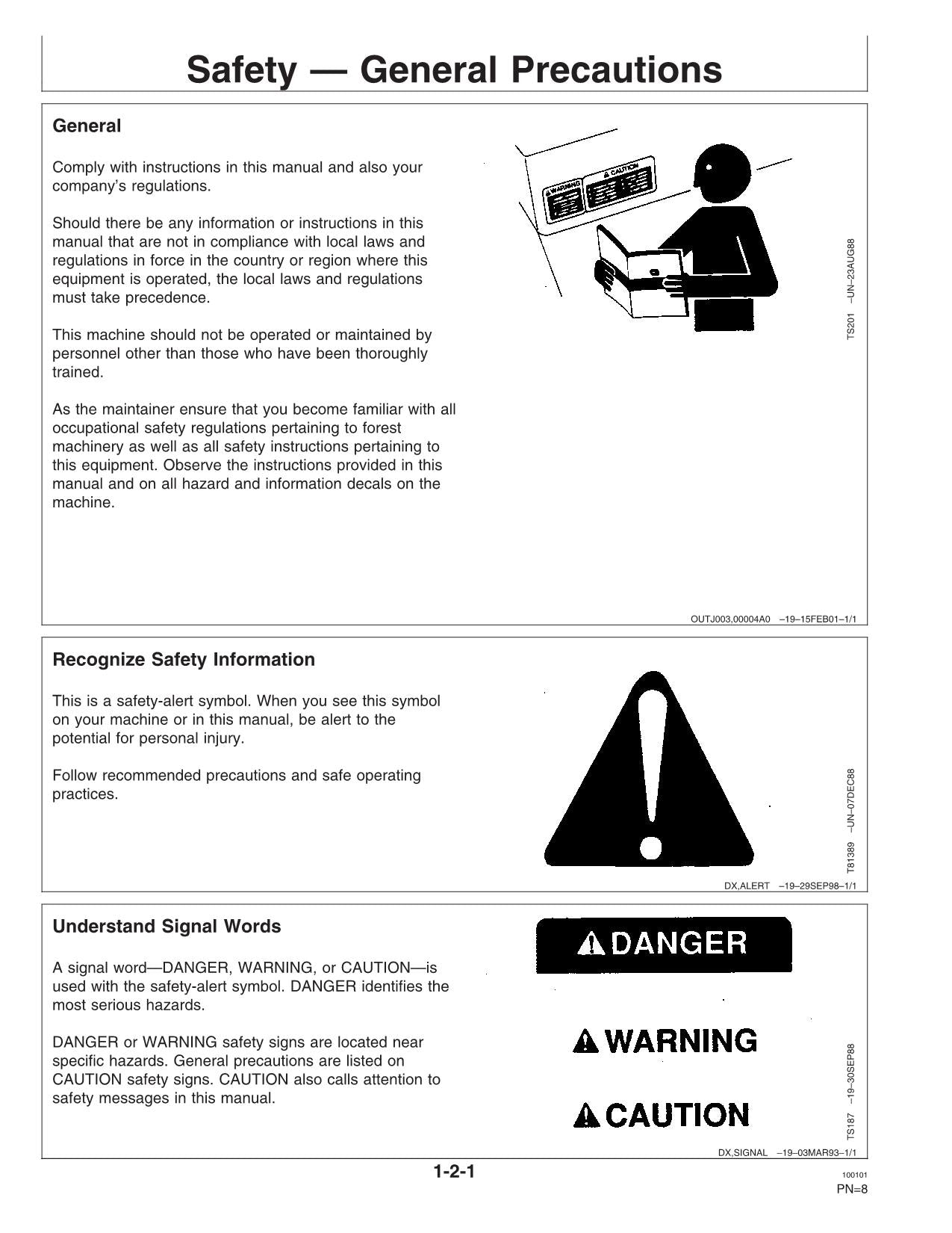 JOHN DEERE 1158 FORWARDER OPERATORS MANUAL