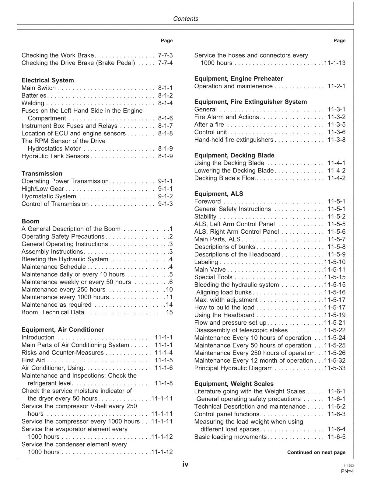 JOHN DEERE 1410D FORWARDER OPERATORS MANUAL #3