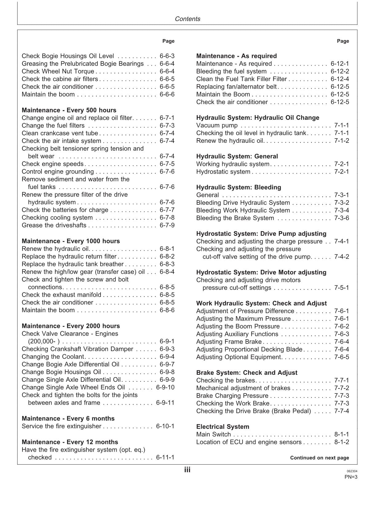 JOHN DEERE 1110D FORWARDER-BETRIEBSHANDBUCH NR. 3