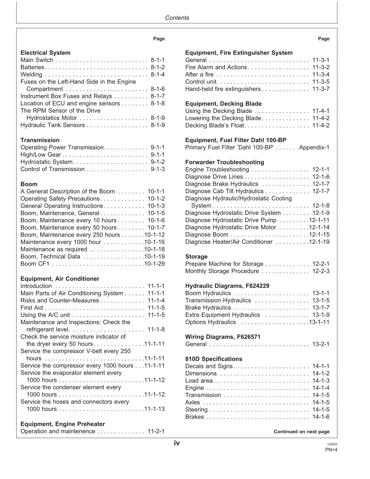 JOHN DEERE 810D FORWARDER OPERATORS MANUAL #3