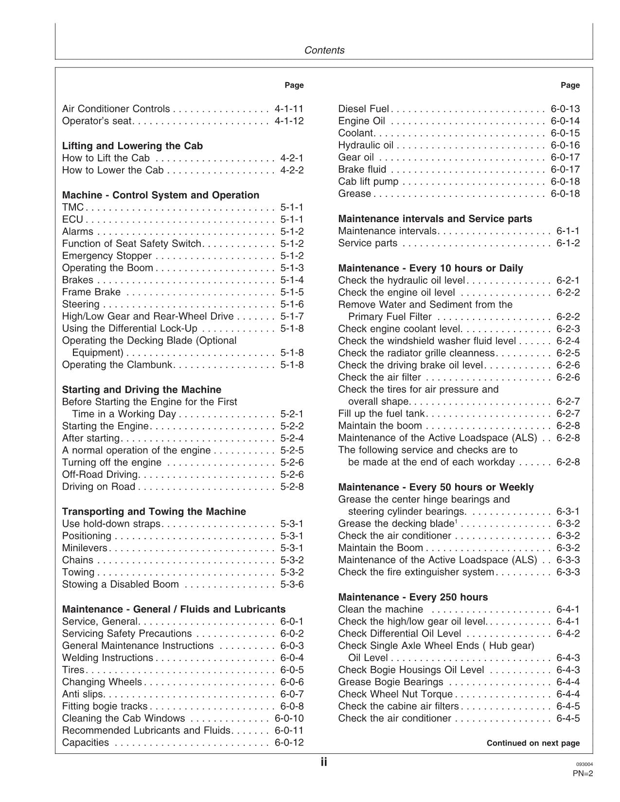 JOHN DEERE 1710D FORWARDER-BETRIEBSHANDBUCH NR. 4