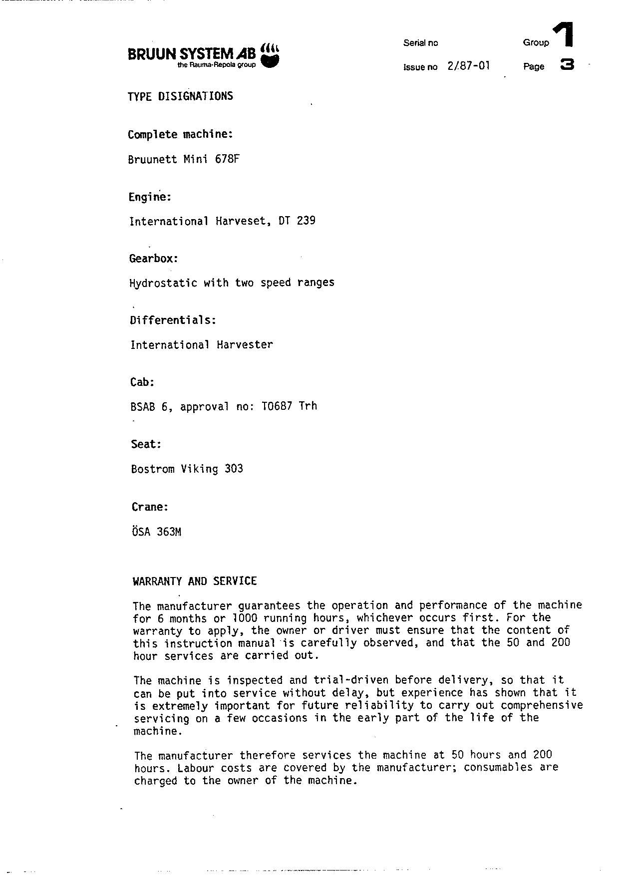 JOHN DEERE 678 FMG FORWARDER OPERATORS MANUAL