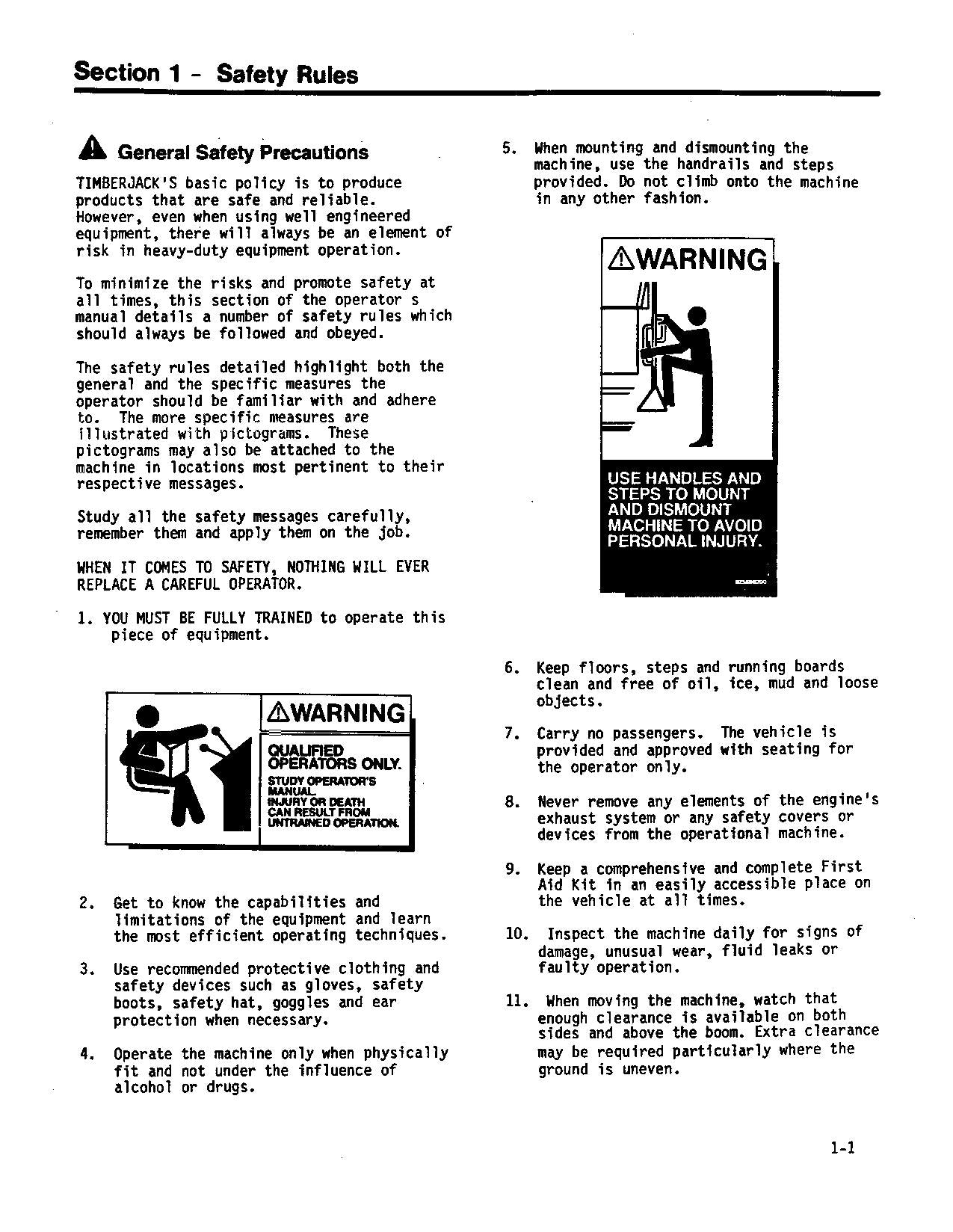 JOHN DEERE 230 FORWARDER OPERATORS MANUAL #1