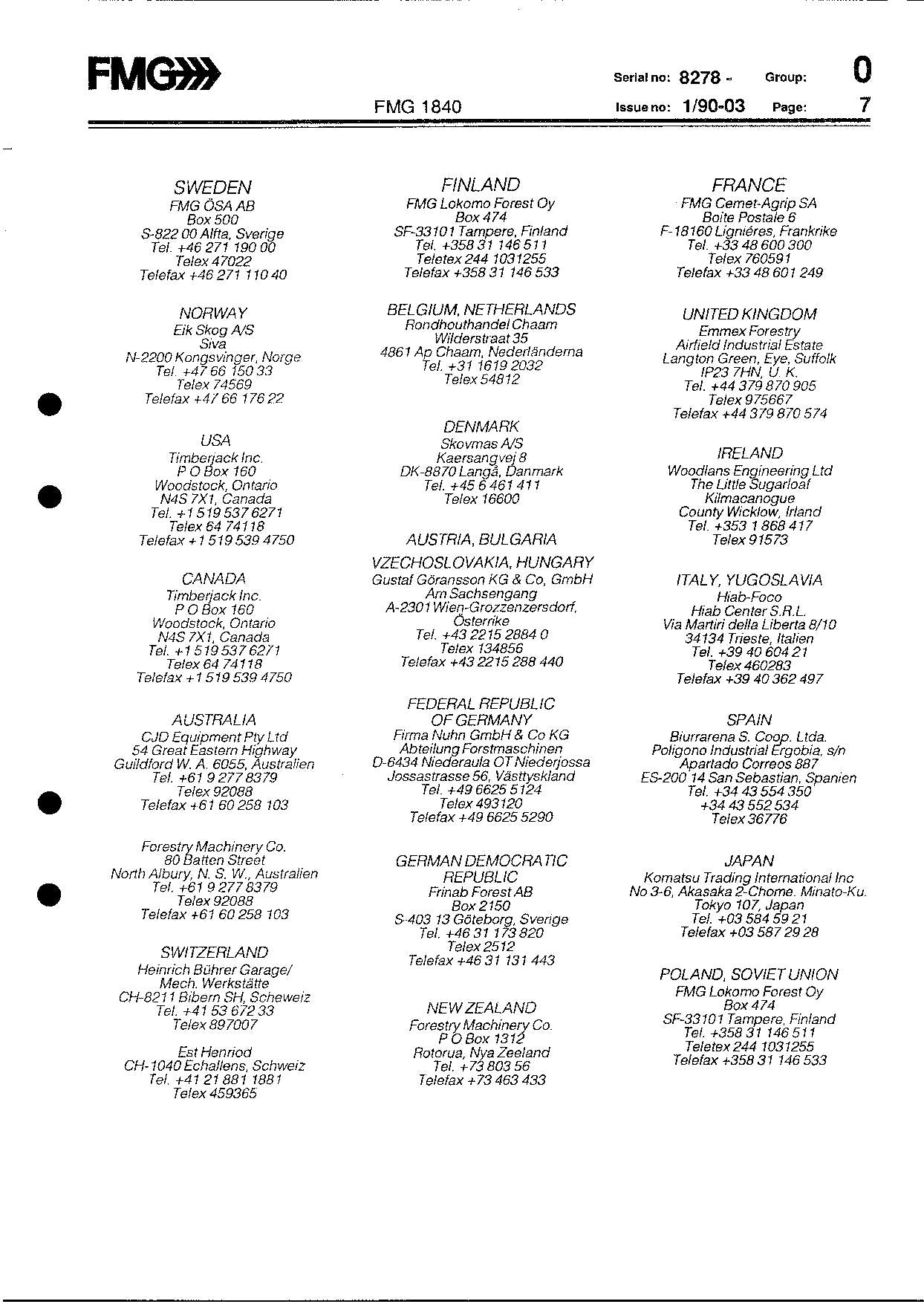 JOHN DEERE 1840 FORWARDER OPERATORS MANUAL