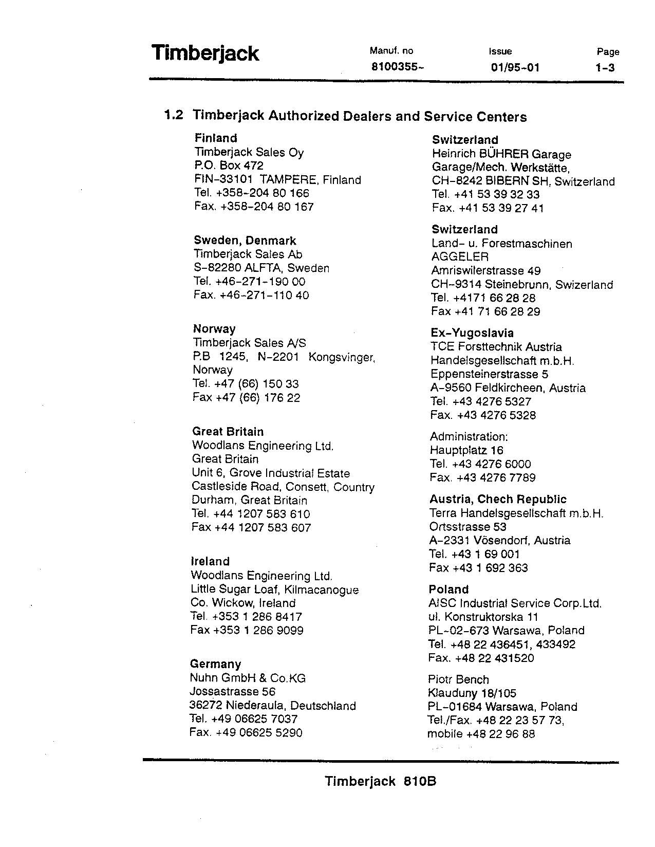 JOHN DEERE 810B FORWARDER OPERATORS MANUAL 8100355-