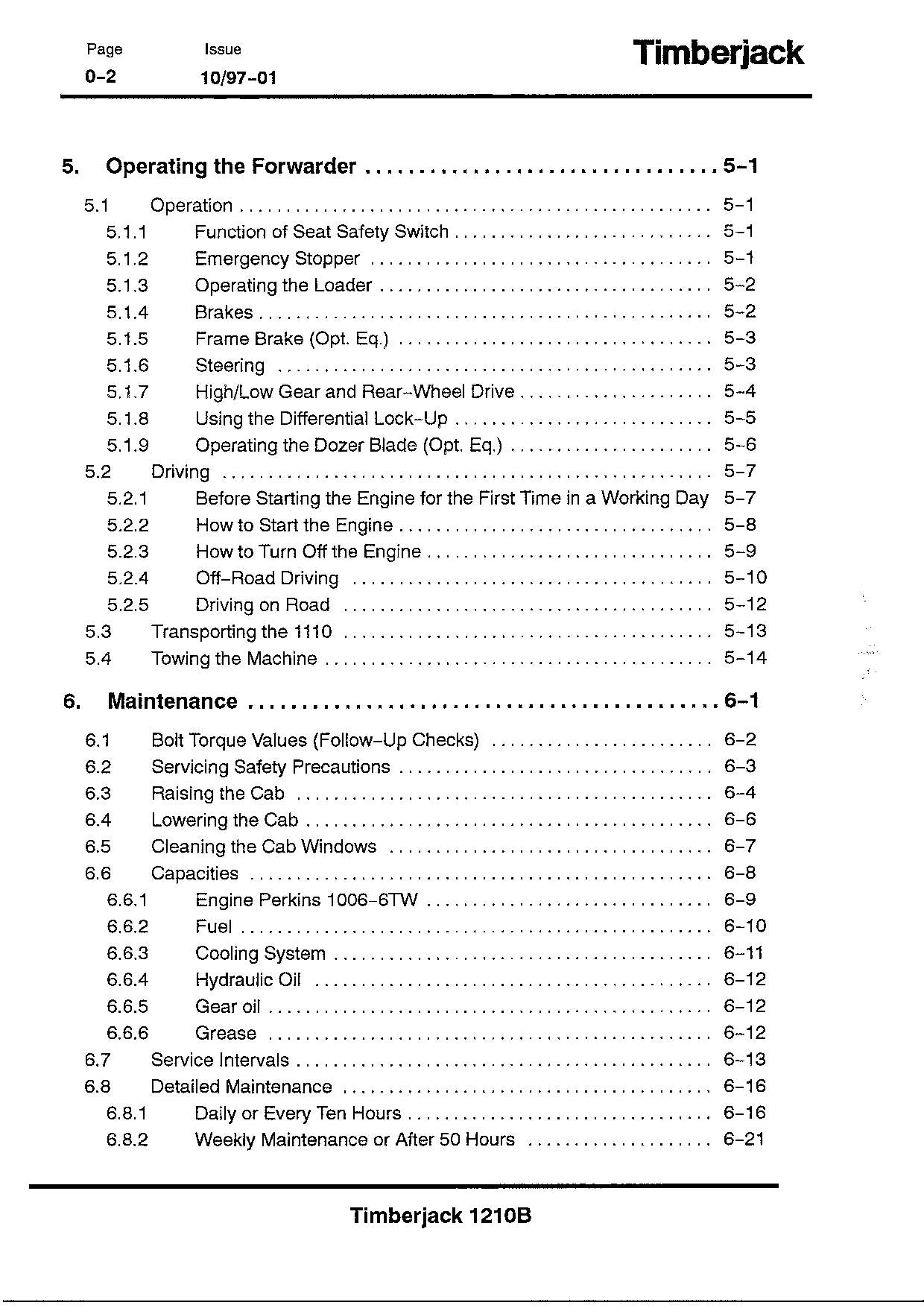 JOHN DEERE 1210B FORWARDER OPERATORS MANUAL