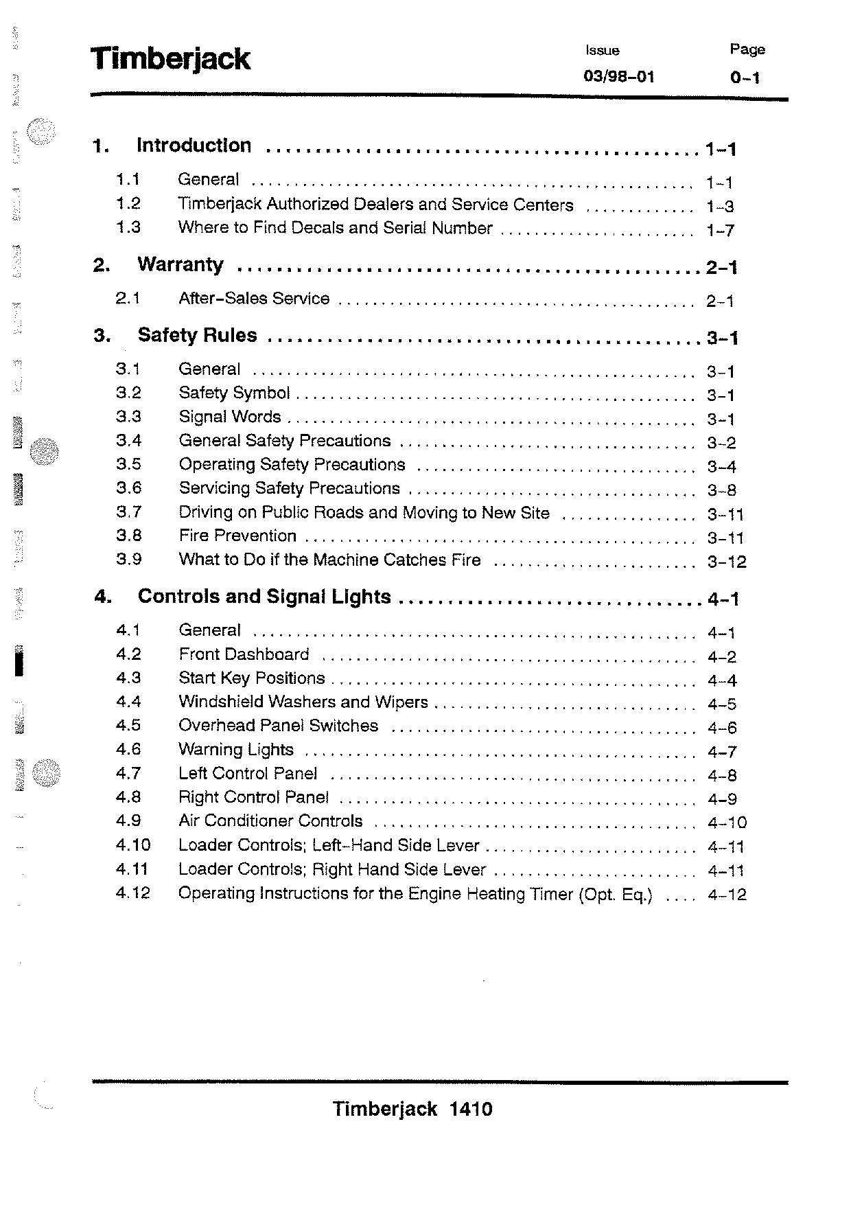 JOHN DEERE 1410 FORWARDER OPERATORS MANUAL #1