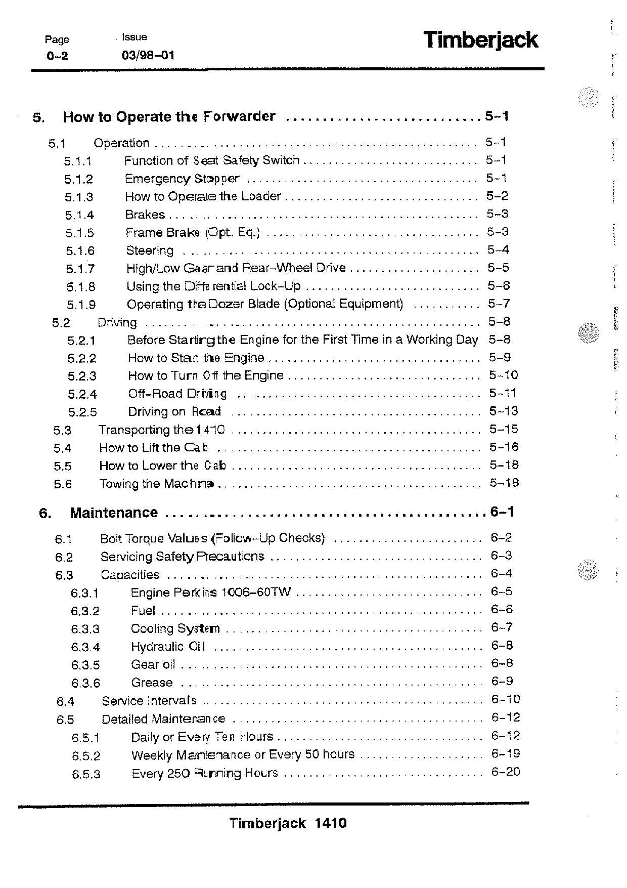 JOHN DEERE 1410 FORWARDER OPERATORS MANUAL #1