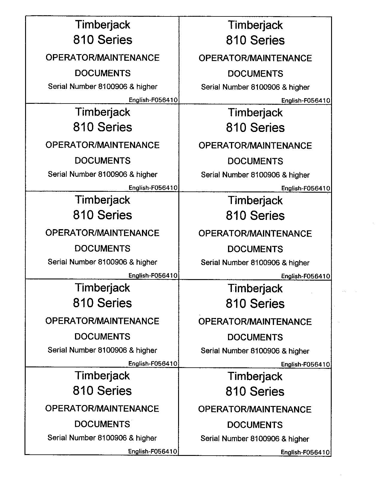 JOHN DEERE 810B FORWARDER OPERATORS MANUAL