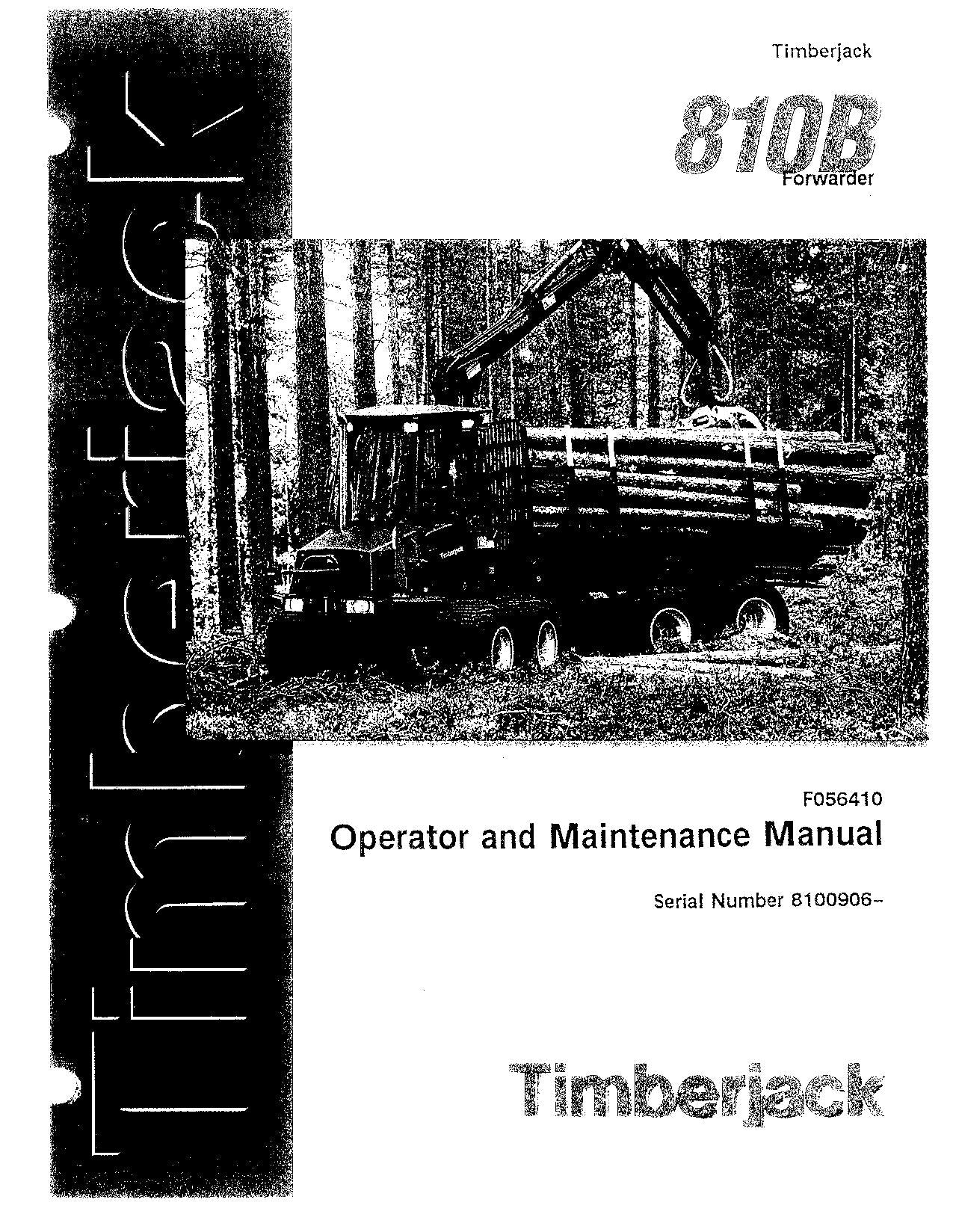 JOHN DEERE 810B FORWARDER OPERATORS MANUAL