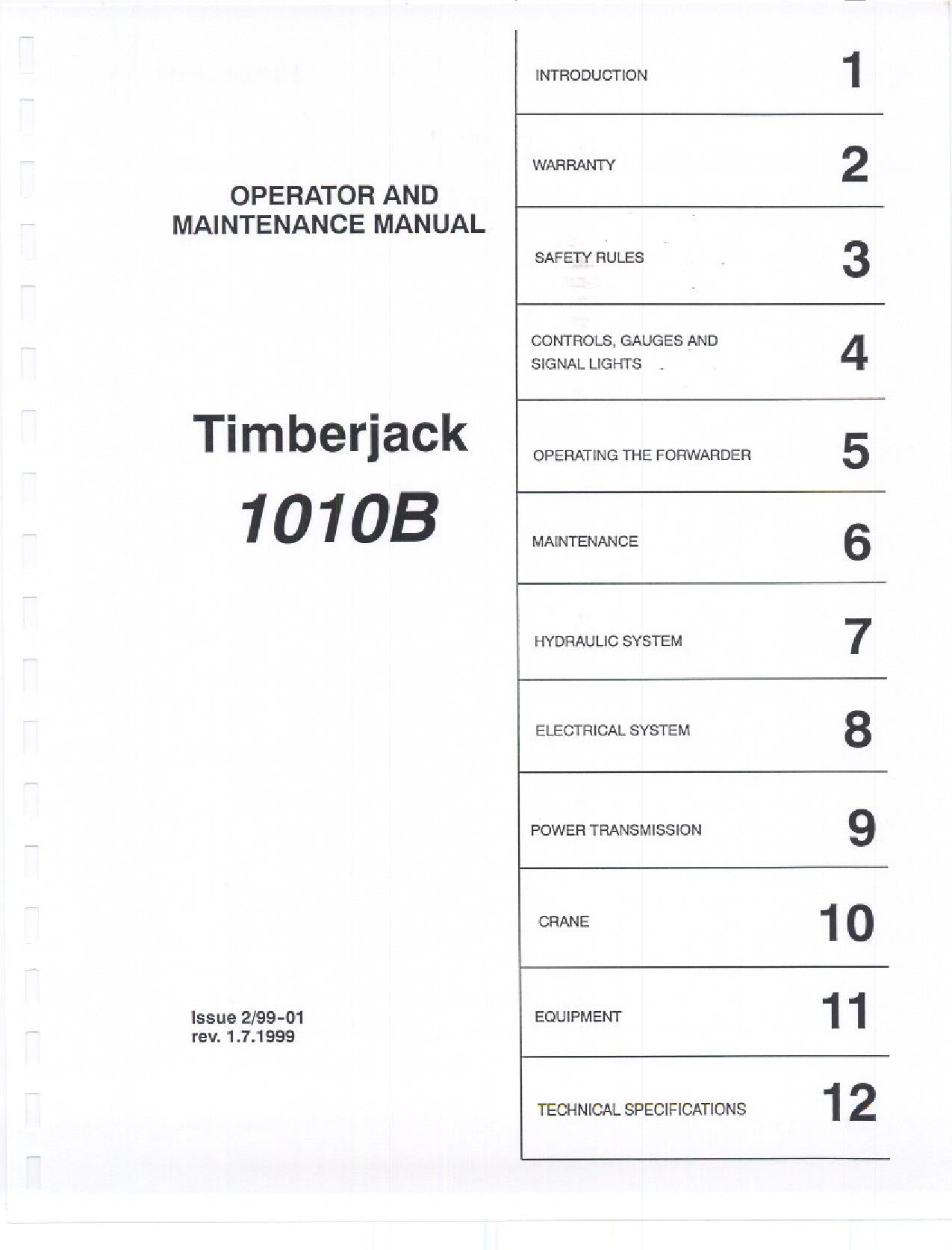 JOHN DEERE 1010B FORWARDER OPERATORS MANUAL #4