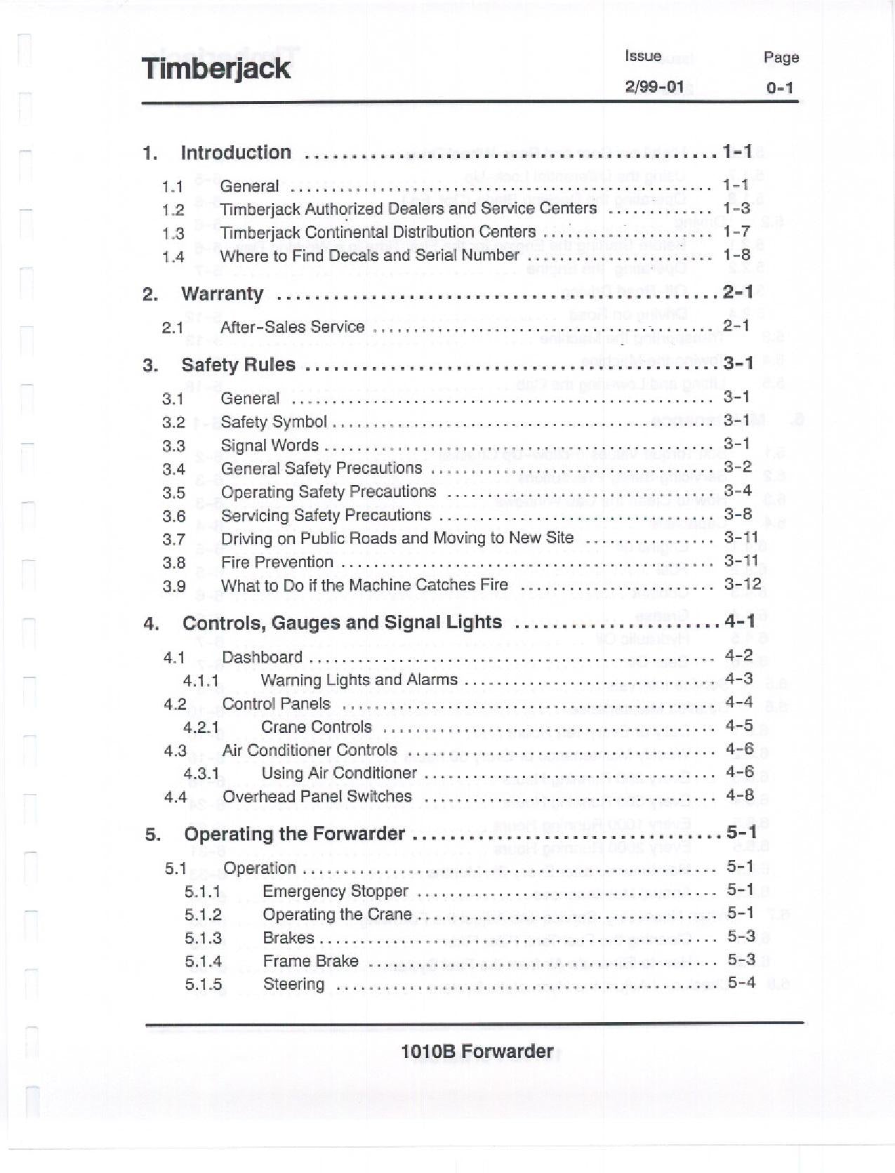 JOHN DEERE 1010B FORWARDER OPERATORS MANUAL #4