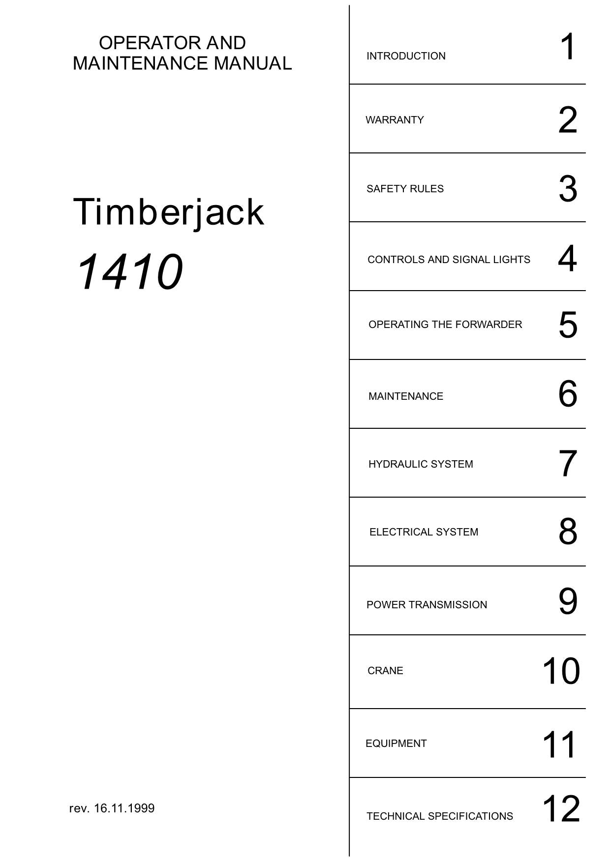 JOHN DEERE 1410 FORWARDER OPERATORS MANUAL #2