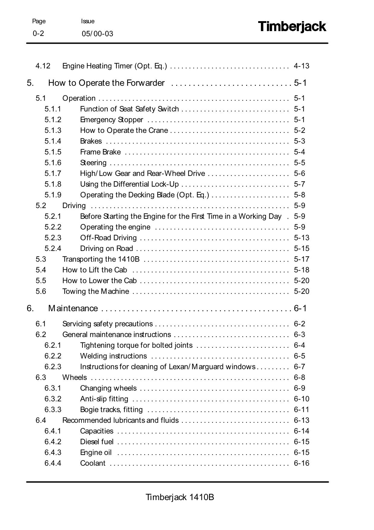 JOHN DEERE 1410B FORWARDER OPERATORS MANUAL #1