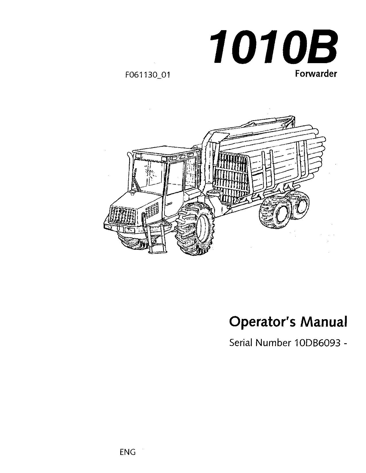 JOHN DEERE 1010B FORWARDER-BETRIEBSHANDBUCH Nr. 7